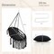 Black Hammock Chair with Comfortable Cushions and Durable Rope Indoor/Outdoor